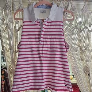 Crown & Ivy Blue and White Striped Collar Shirt